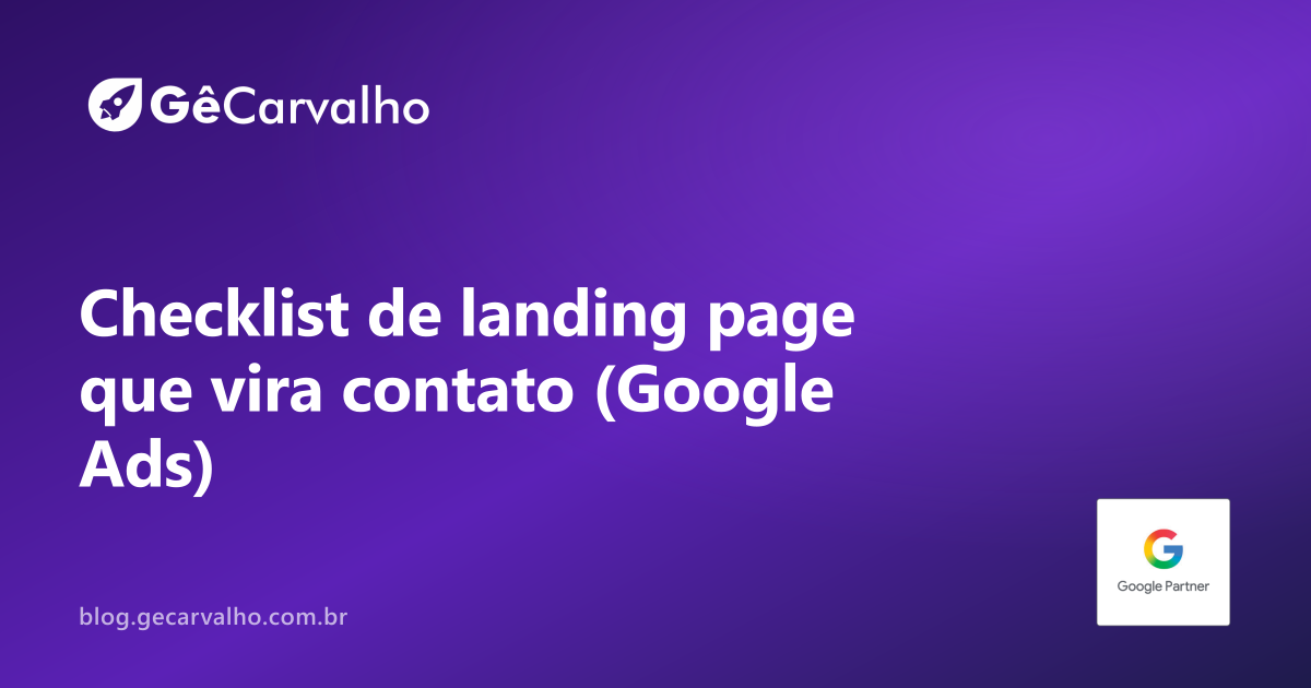 Checklist de landing page que vira contato